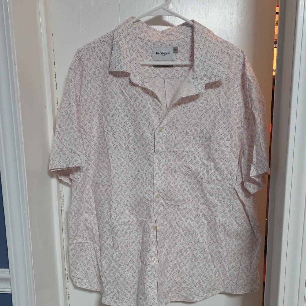 Goodfellow & Co Men's Pink Patterned Casual Shirt